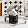 Light Luxury High Value Ceramic Cup with Spoon Electroplated Bear Mug High End Niche Design Cup Export Coffee Cup
