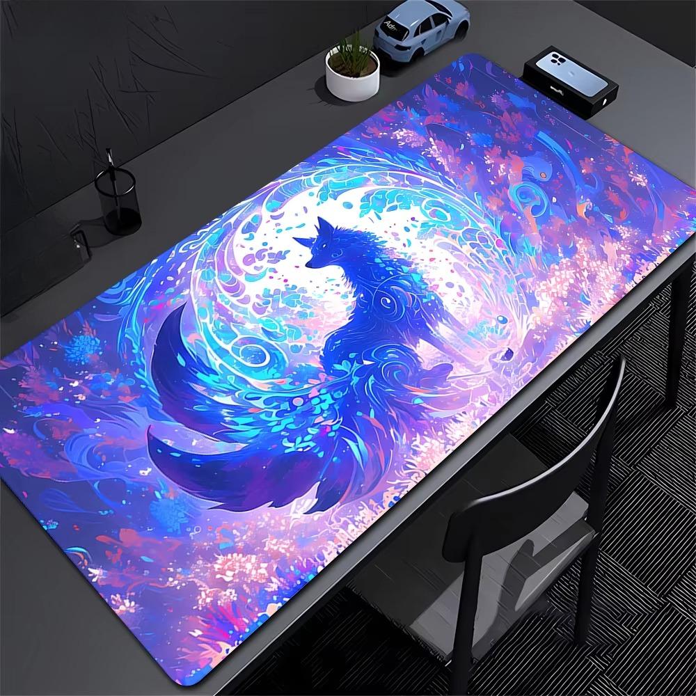 Neon Fox Large Gaming Mouse Pad Waterproof Antislip Nonslip Desk Mat