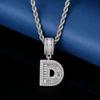Collana con Ciondolo Lettera in Rame con Incastonatura in Zirconia Stile Hip Hop Alfabeto Iniziale Charms Donna Uomo Gioielli Trendy