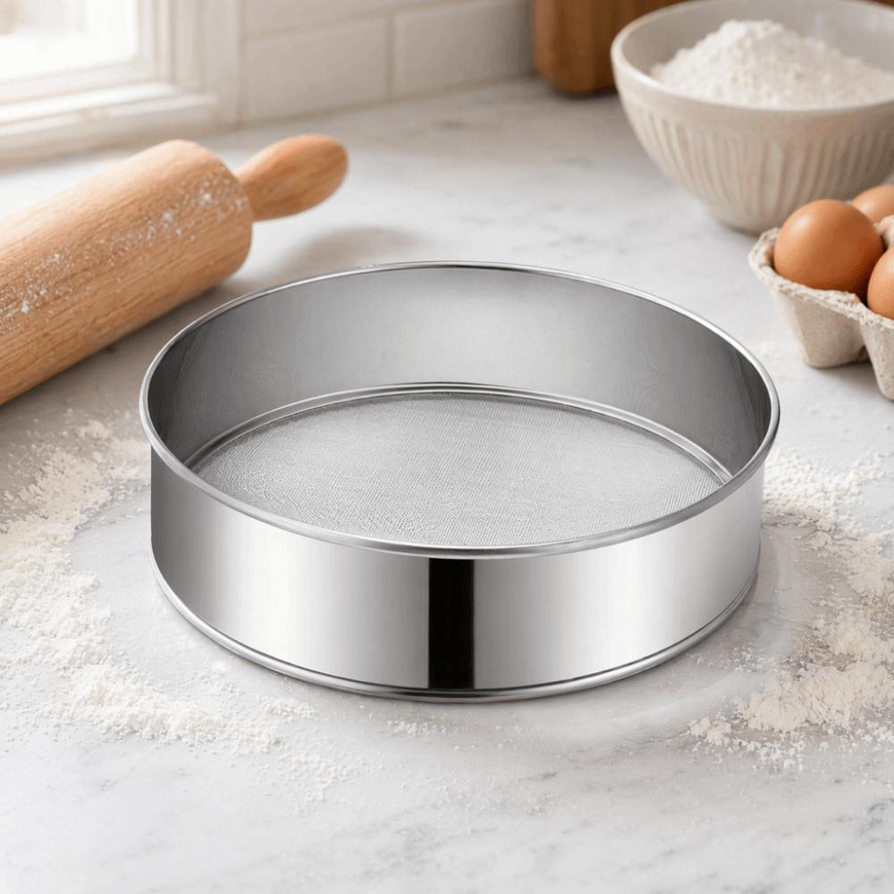 Round Fine Mesh Round Handheld Stainless Steel Manual Flour Sifter  Flour Sifting