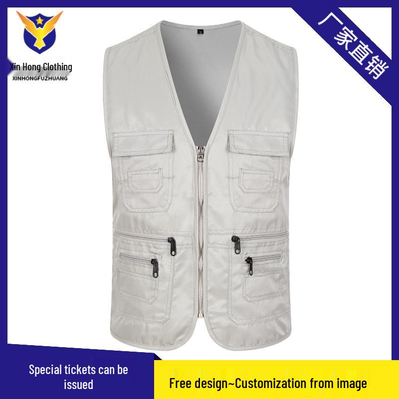 Custom Logo Outdoor Volunteer and Reporter Workwear Vest