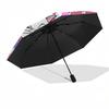 Aristocats, Marie Automatic Opening and Closing Umbrella - 8 Ribs Portable Folding Umbrella with Plastic Handle, Suitable for Leisure and Ha