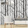Birch Tree Peel and Stick Wallpaper Black White Self Adhesive Wallpaper Removable Contact Paper for Bedroom Living Room Decor