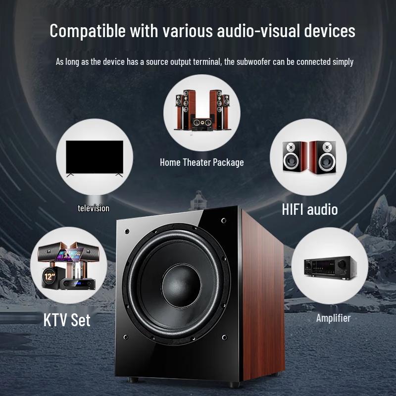 SANSUI SP4-15 12-inch Wooden Home Theater Subwoofer (CN Version)
