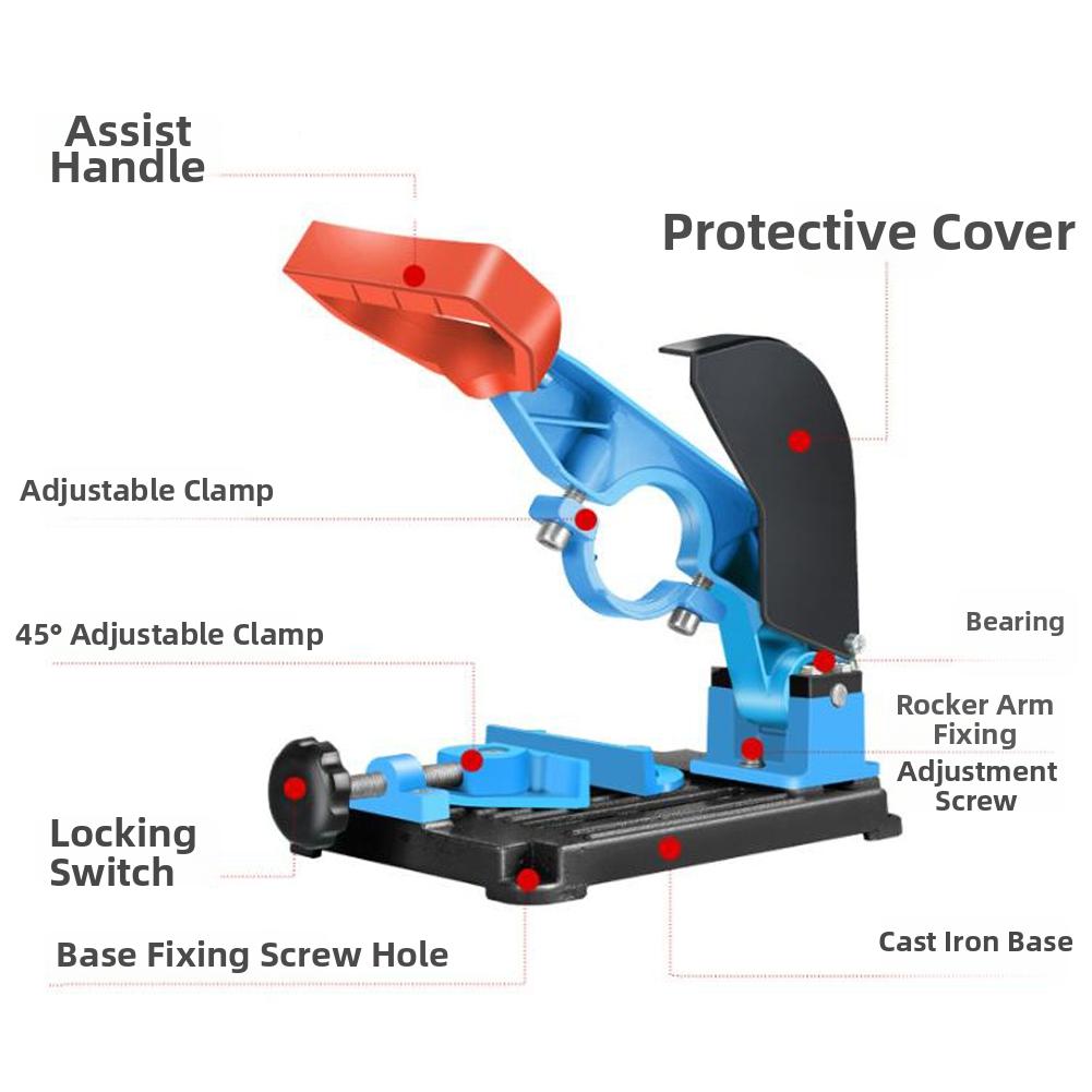 Blue Angle Grinder Stand For Drill And Grinder Cutting Machine 0-45 Degree Adjustable With Solid Base For Home Workshop