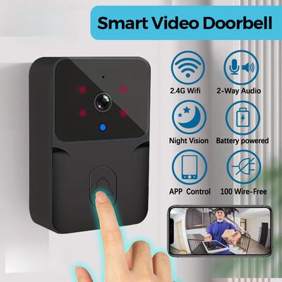 Smart Video Doorbell, High Definition Security Camera with Night Vision, Wireless, Rechargeable Battery, Control Home Security Through the App