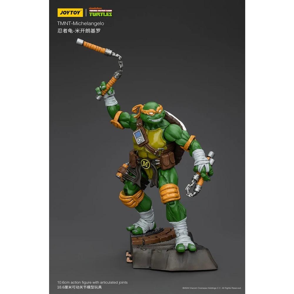 JOY TOY TMNT Michelangelo Action Figures Original Doll Decoration Gift Collection Garage Model Kits