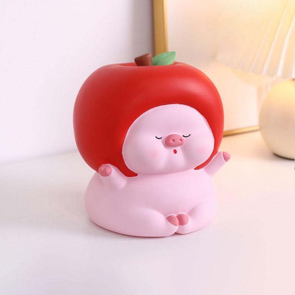 Odporna na upadki Skarbonka w kształcie świnki-owocu Słodkie ozdoby w kształcie świnki-owocu Modny kreskówkowy pojemnik do oszczędzania Prezent urodzinowy
