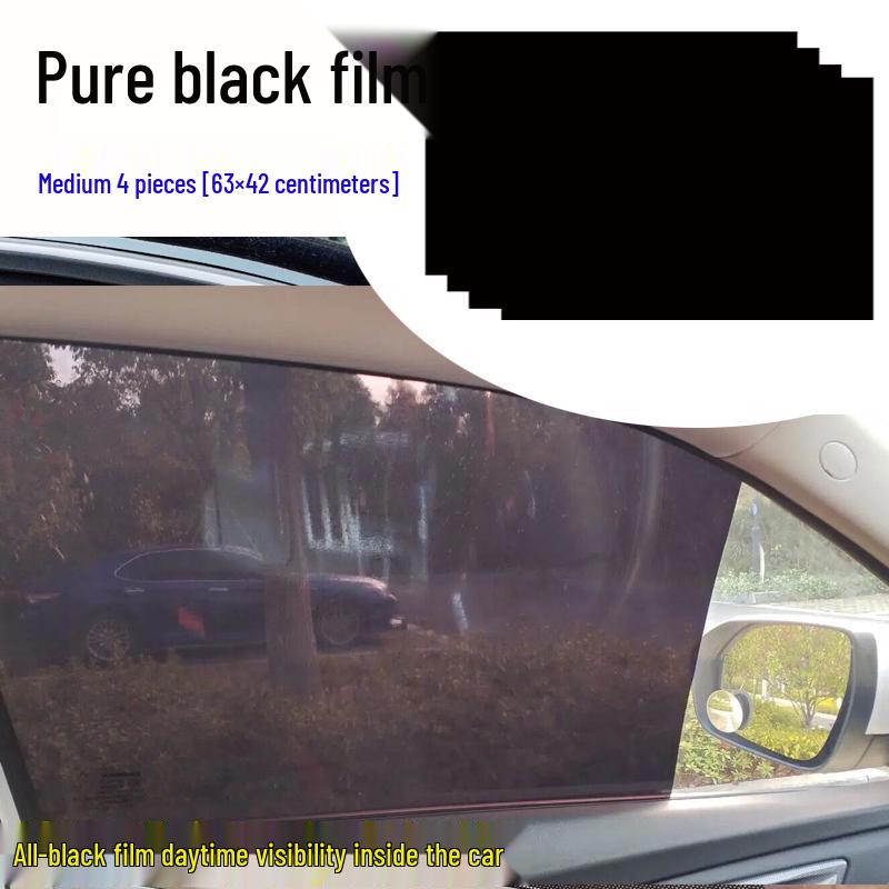 Car Sunshade Static Cling Film - Heat Insulation & Privacy Blackout for Side and Rear Windows.