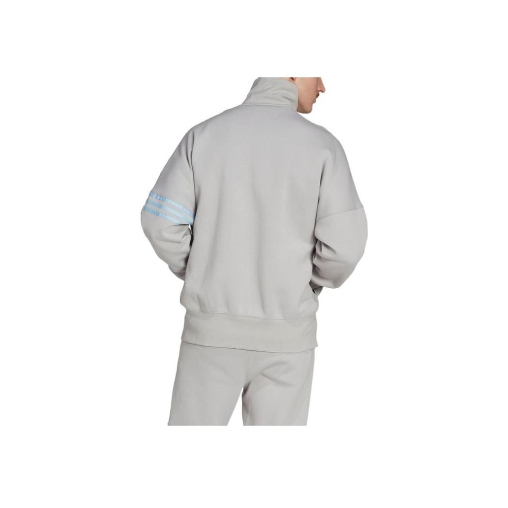 Adidas Originals Trefoil Embroidered Three-Stripe Stand Collar Jacket Men Jackets Gray HS1520