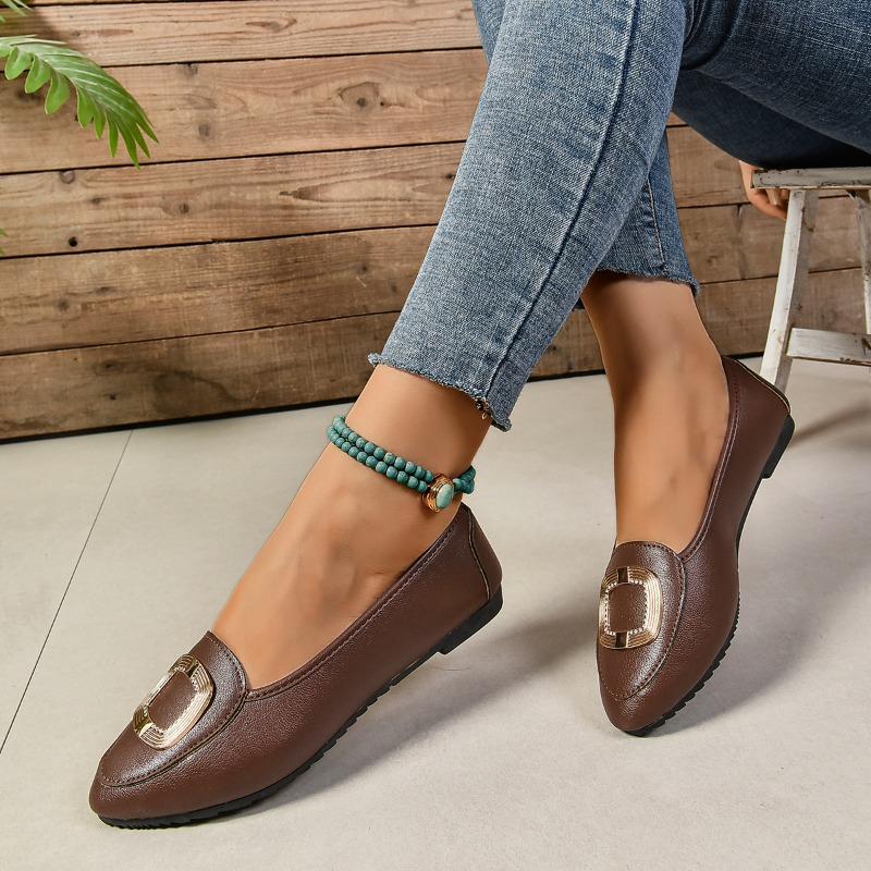 Mode Bootsschuh Runde Zehenpartie Damenschuhe Flache Öffnung Lässiger Sneaker Weich Große Größe Damen Schnalle Kleid Sommer Neu Große Größe