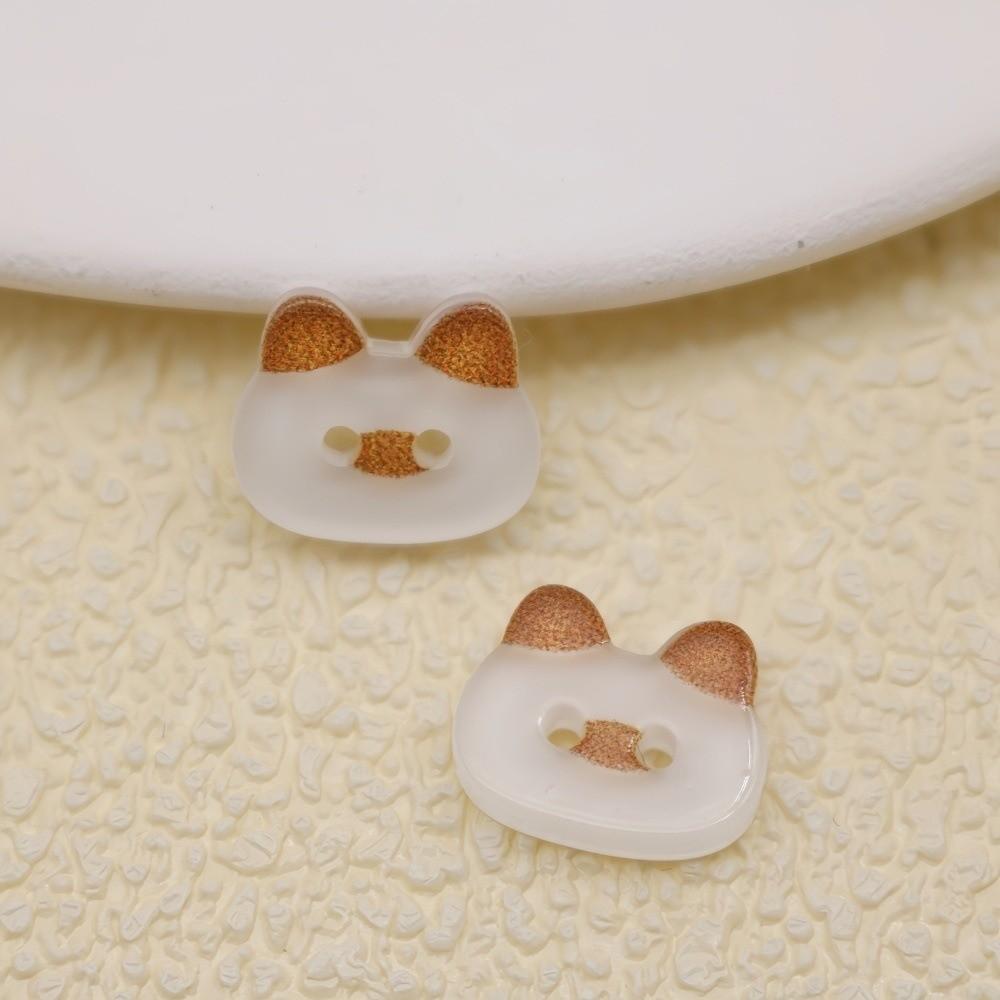 30pcs Creative Kitty Buttons 12.5mm Ginger Cat Buttons Kawaii Calico Cat Buttons Cardigan Sweater