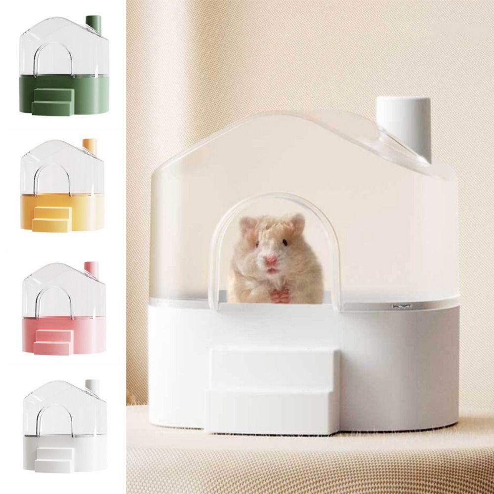 

Anti-leak Pet Bird Bath Box Transparent Parrot Bath Shower Box Hamster Bath House Rat Accessories рожевий