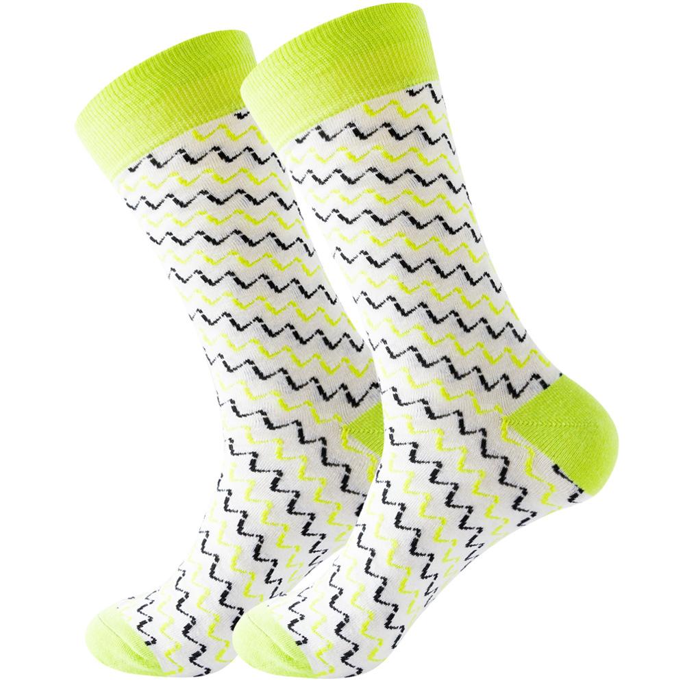 Socks Men's Latest Design Middle Tube Socks Autumn Socks Quality Business Geometric Lattice Colorful Mens Cotton Socks