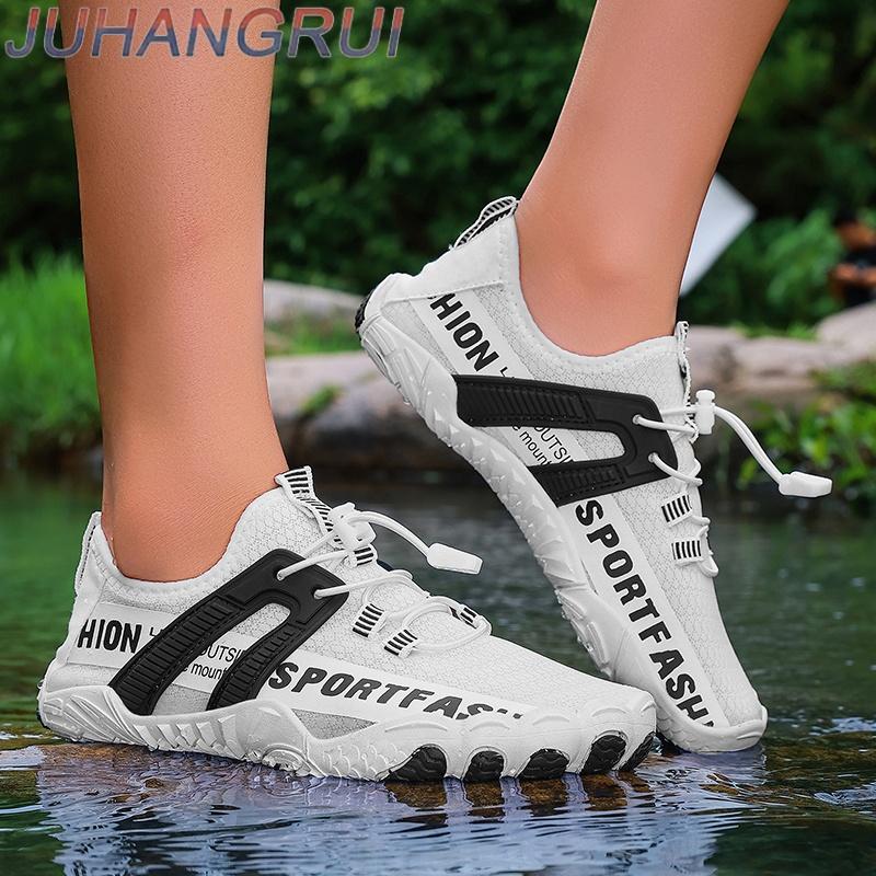 Unisex Outdoor Five-Finger Wading Shoes Breathable Mesh Rubber Sole Surfing Diving Swimming Shoes Slip-On Water-Resistant Sandal