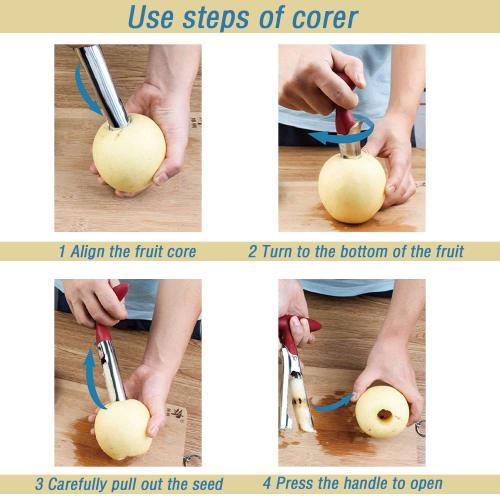 KISUOMAOYI Premium Apple Corer - Easy-to-Use, Durable, Portable Stainless Steel Apple Corer for Apples, Pears, and Pineapples. Kitchen and Dishwasher
