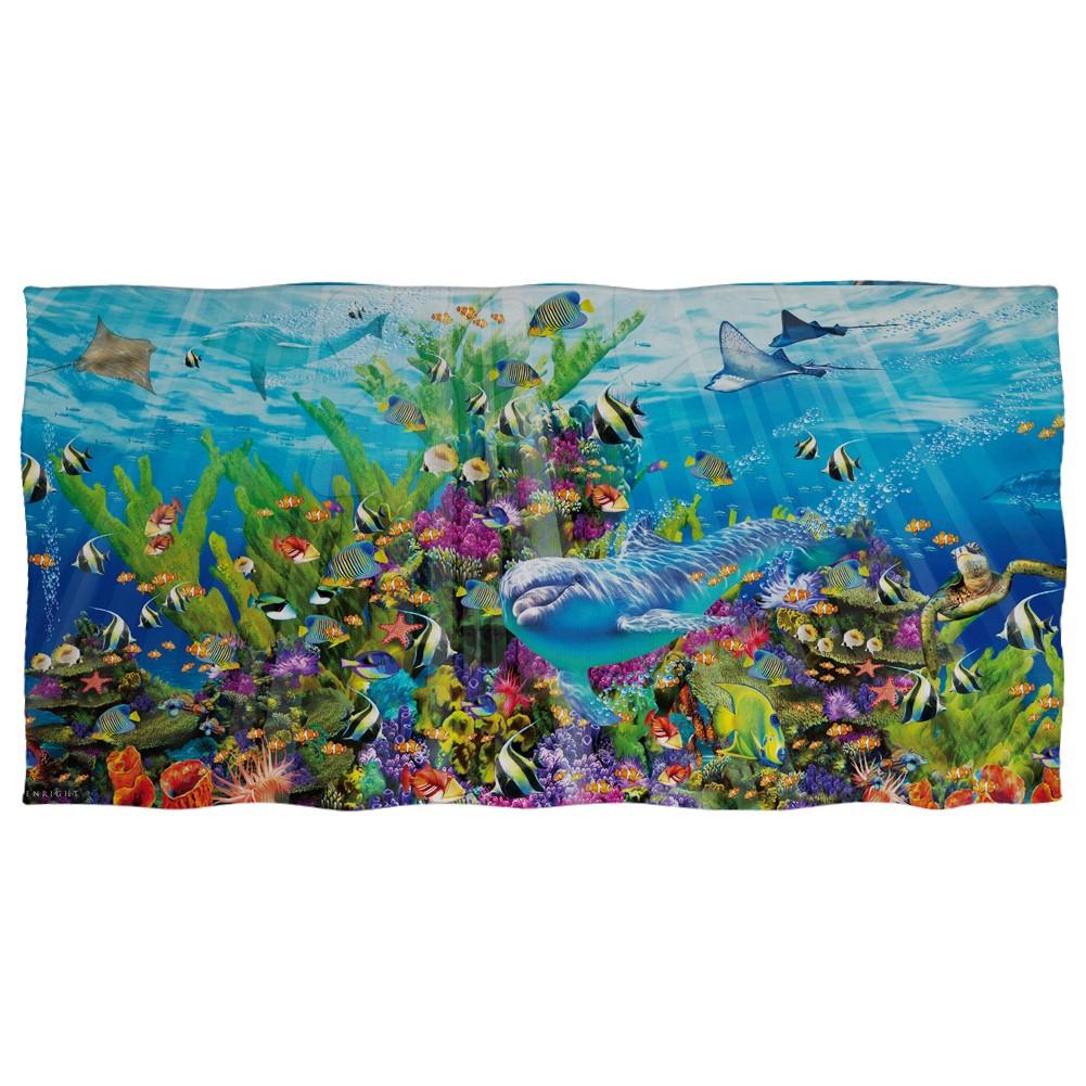 Süßes Delfin-Aufdruck Strandtuch für Erwachsene Kinder Weiches Wasserabsorbierendes Atmungsaktives Badetuch für Sommer Surf Reisehandtuch Decke