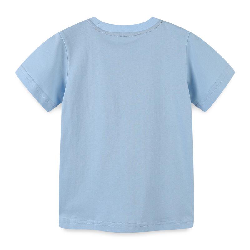 Kinderkleidung T-Shirts Kinder Cartoon Aufdruck T-Shirts Sommer Gestrickte Baumwolle Rundhals Jungen Oberteile