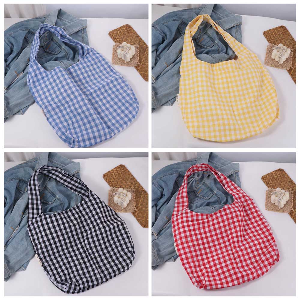 Große Kapazität Karomuster Achseltaschen Vintage Damen Handtasche Mode Einzel Schultertasche Mädchen