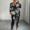 Plus Size Butterfly Print 3 Piece Outfit, Long Sleeve Open Front Cardigan Cami Top Leggings Set for Women