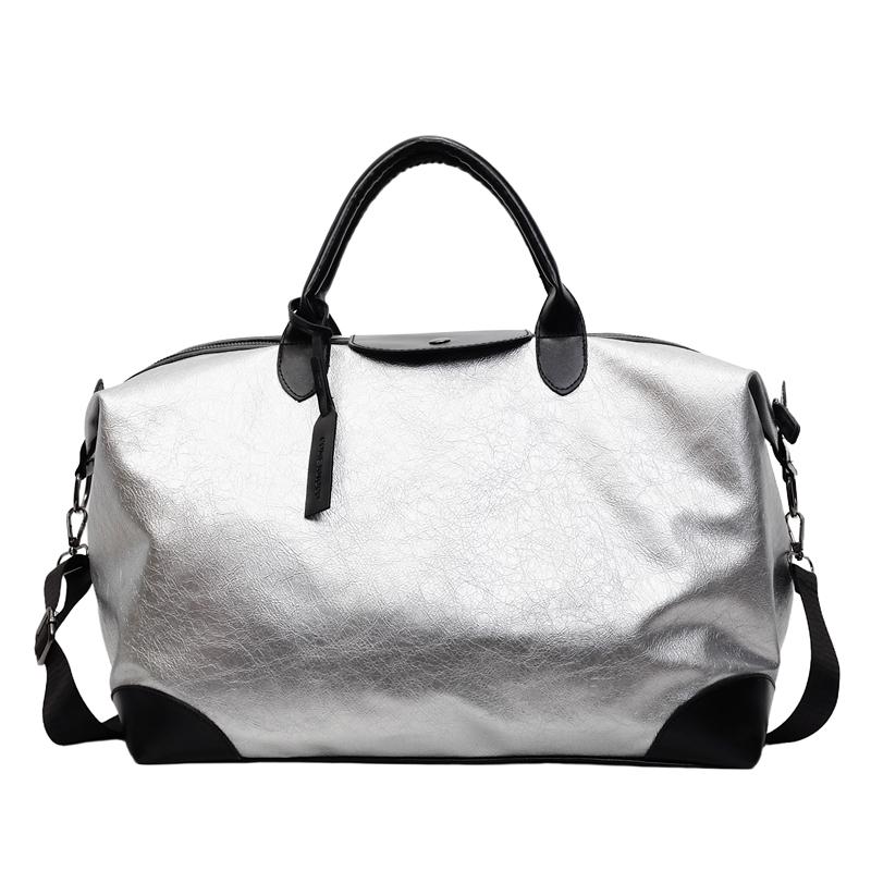 Women's Large Capacity PU Travel Bag Sports Fitness Storage Bag Tote Bag