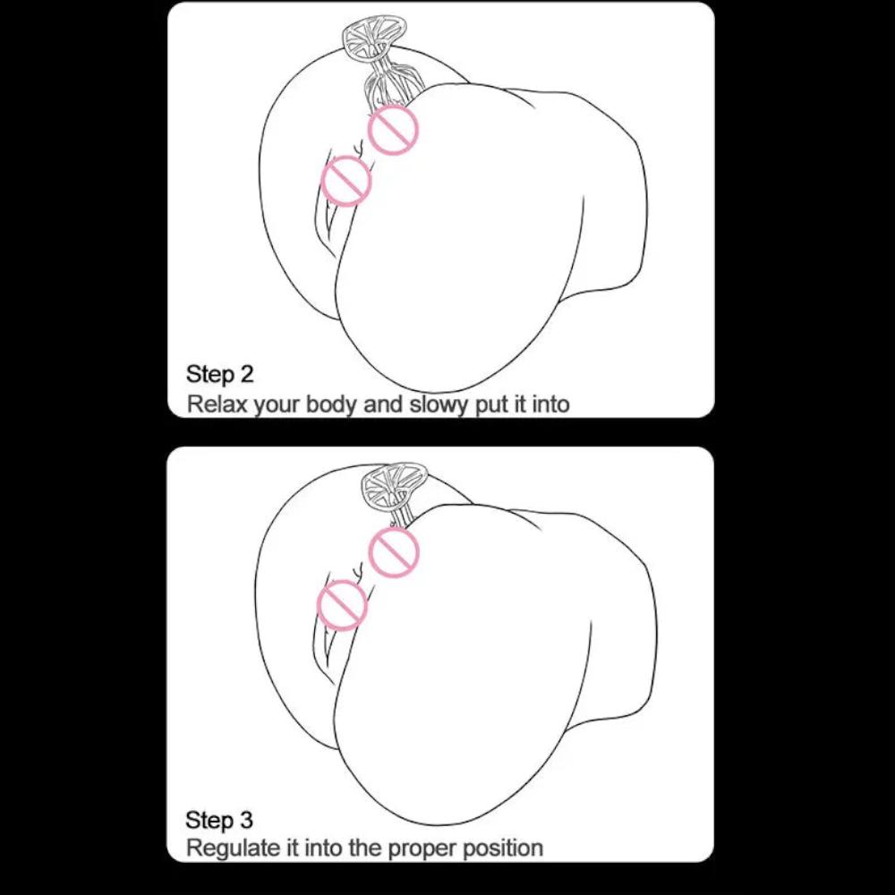 Hollow Heart Shaped Base Design Fetish Anal Butt Plug Set Metal Toys Non Vibrating Butt Plugs