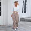 European and American Women's Pure Cotton Plaid Casual Boxer Pants Loose Pocket Trousers