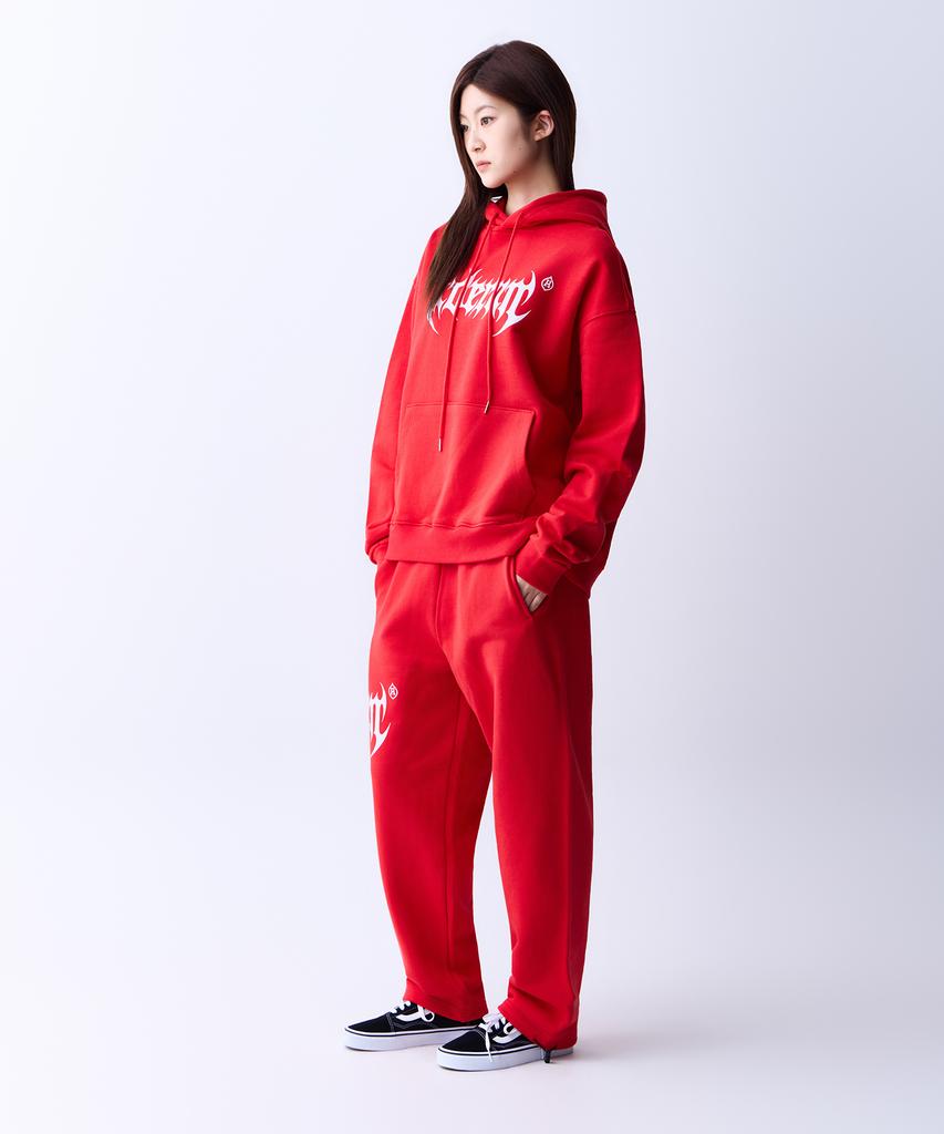 ADERNM Dark Bat Logo Sweatband Pants Red