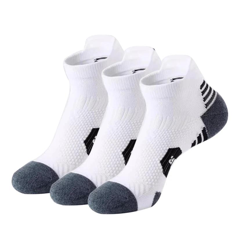 3 Pairs Fitness Sports Socks – Non-Slip Towel Bottom, Quick-Drying Running & Training Socks for Men and Women