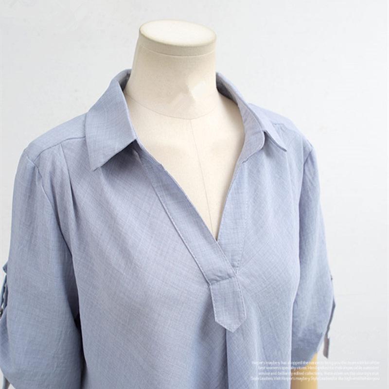 New Arrival: Women's Mid-Sleeve Plus Size Loose-Fit Slimming Top - Versatile and Stylish for Summer