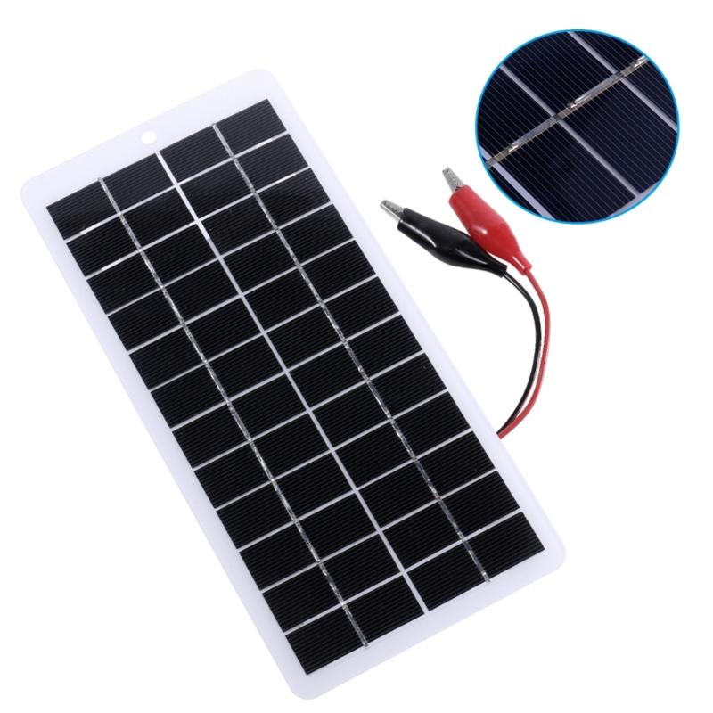 Solarpanel 10W 12V Polysilizium Epoxidpaneele Tragbare Solarzelle DIY 250x120mm zum Laden von 9-12V Batterien für den Außenbereich