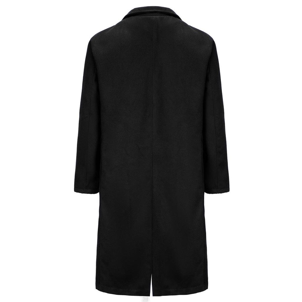British Style Men's Wool Trench Coat, Autumn/Winter Long Coat