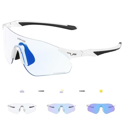 KAPVOE Photochrome Sport-Sonnenbrille aus TR90 und PC, Photochrome UV400, für Herren, Radsport, Marathon, Bergsteigen, Outdoor, Winddicht, Ultraleicht,