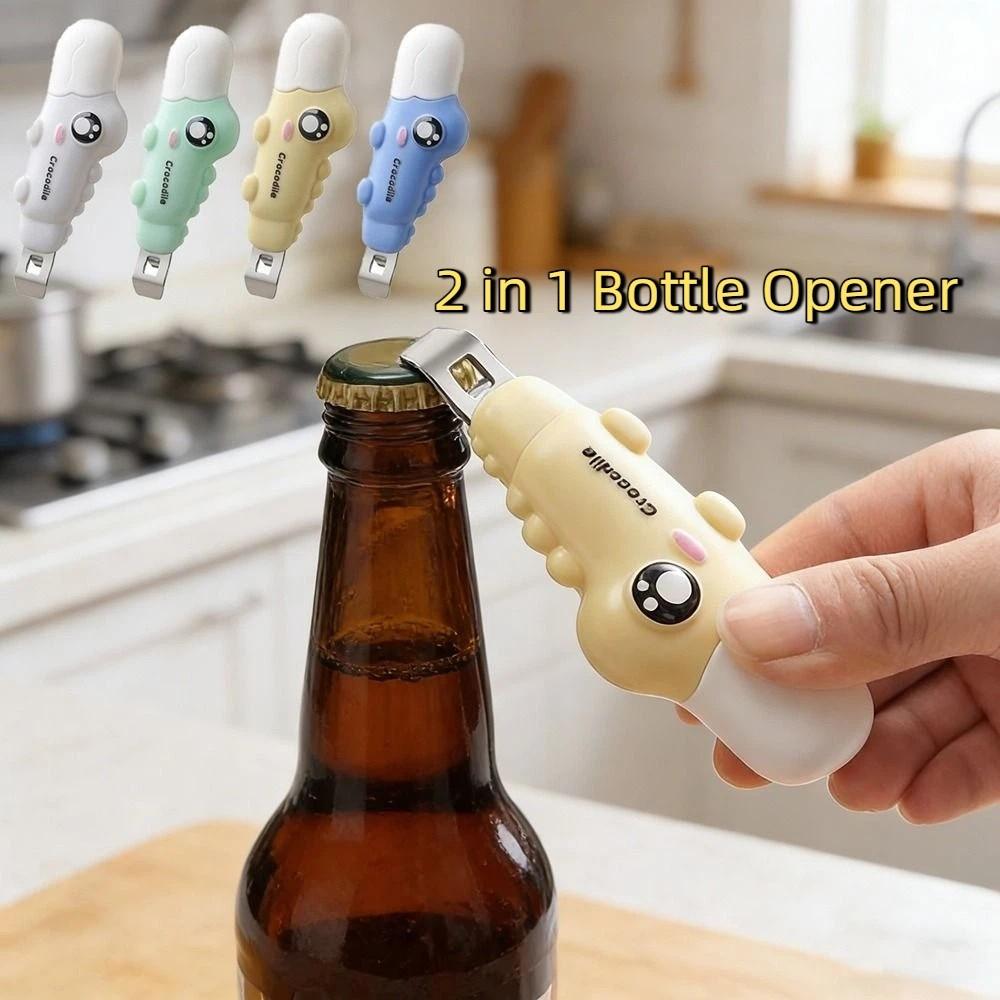 Portable 2 in 1 Bottle Opener Mini Box Opener Little Crocodile Bottle Opener  Can Opening Tool
