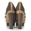 UGG Leder High-Heel Stiefeletten Sandalen 6/23.0 Braun(GEBRAUCHT)