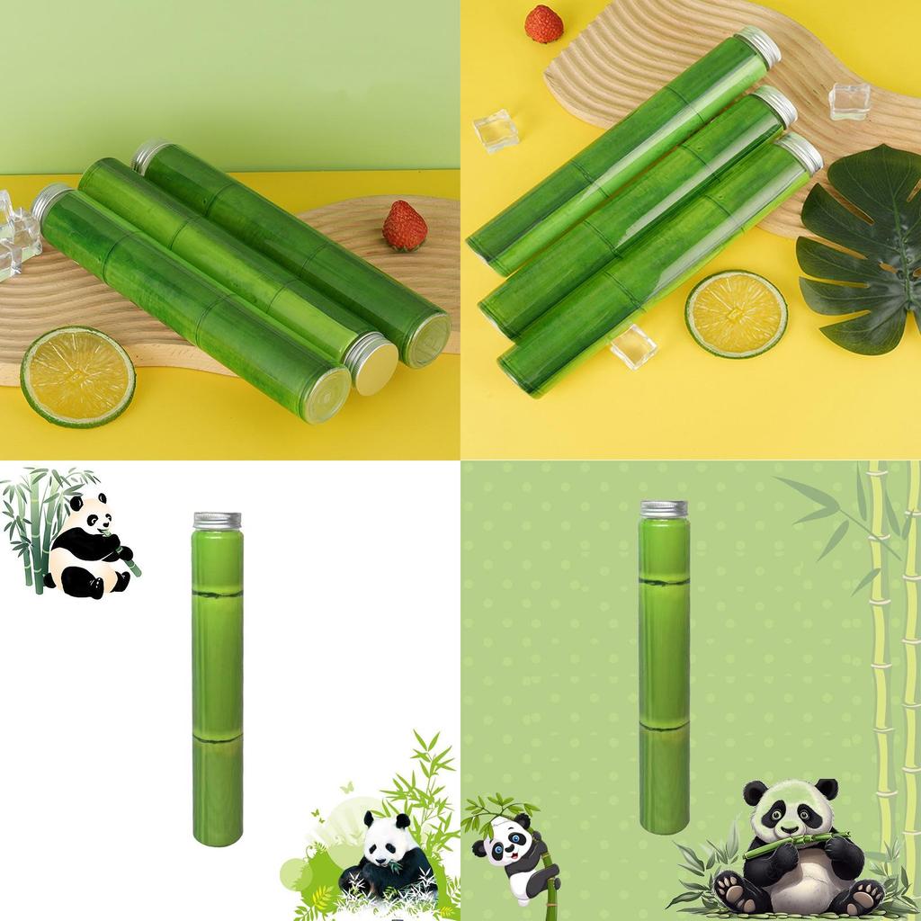 400ml Pet Plastic Bamboo Design Tumbler For Outdoor Sports And Drinks