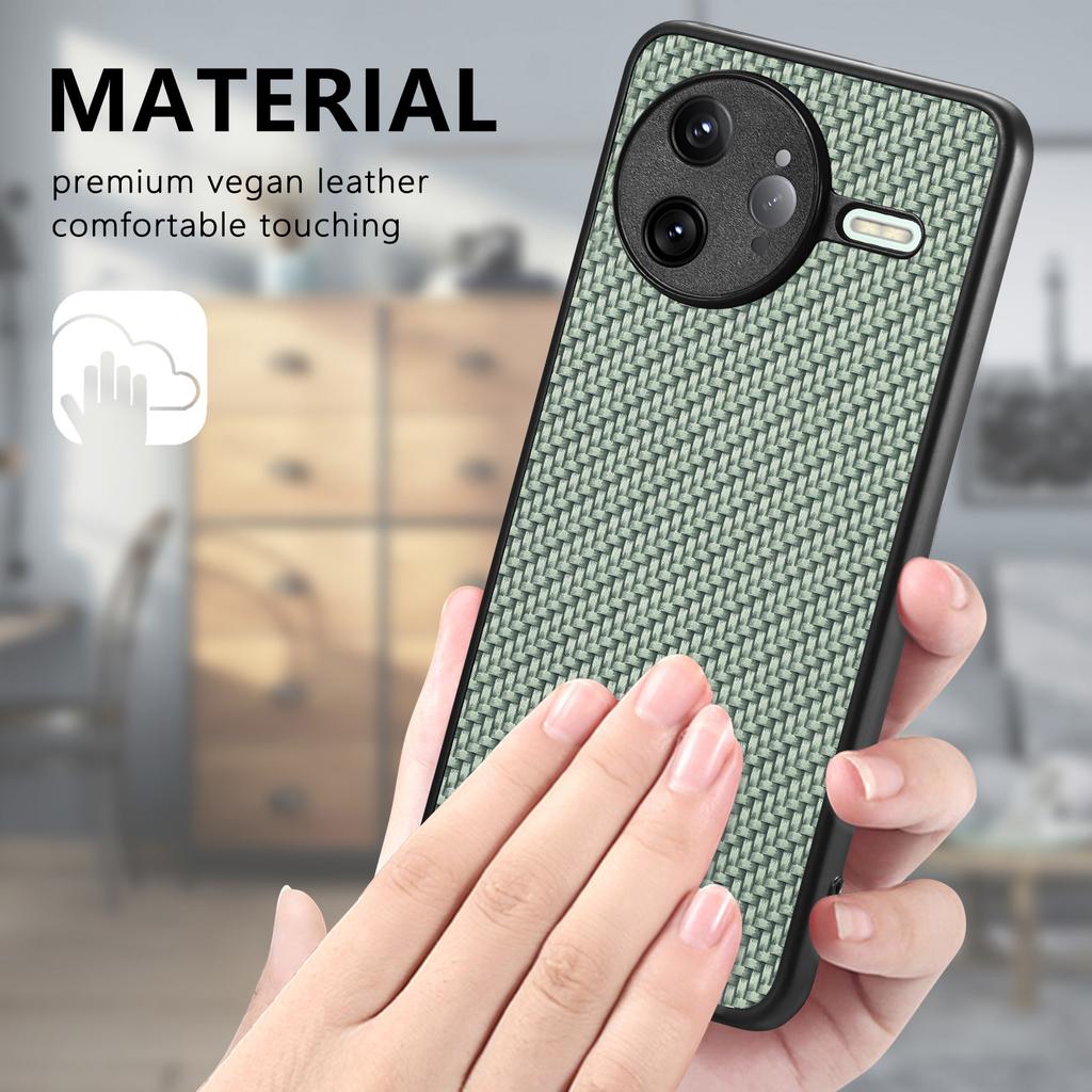 Pro Xiaomi Poco F7 Ultra 5G/Xiaomi Redmi K80 Pro 5G Pouzdro Textura karbonových vláken PU+PC+TPU Zadní kryt telefonu