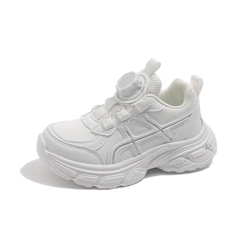 Kids Breathable Mesh Running Shoes With Rotating Buckle Lightweight Comfortable School Daily Wear