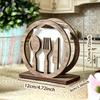 Hollow Out Wooden Napkin Holder Rustic Spork Napkin Stand Tissue Storage Holder  Home Restaurant