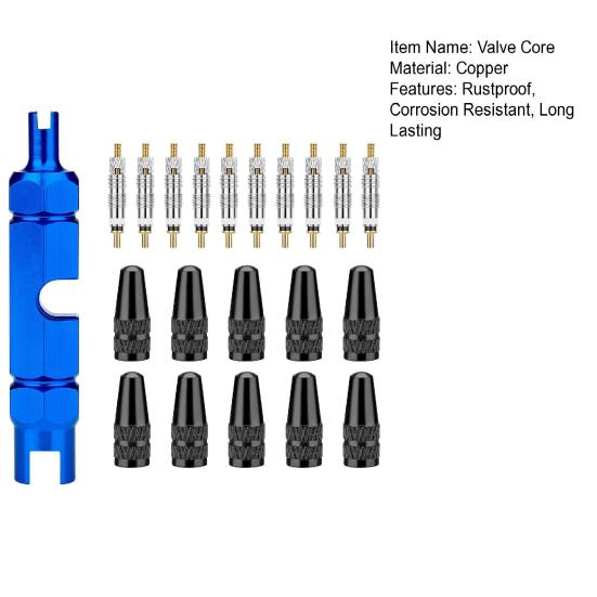 Presta Valve Core Kit Rustproof Corrosion Resistant Reliable Performance Universally Compatible Presta Valve Cores Caps Set