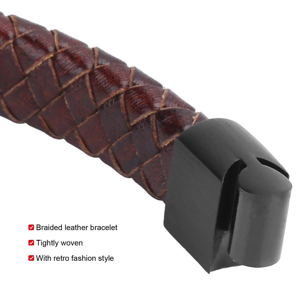 Leather Bracelet Wrist Band Vintage Simple Magnetic Buckle Hand Decoration 20.5cm