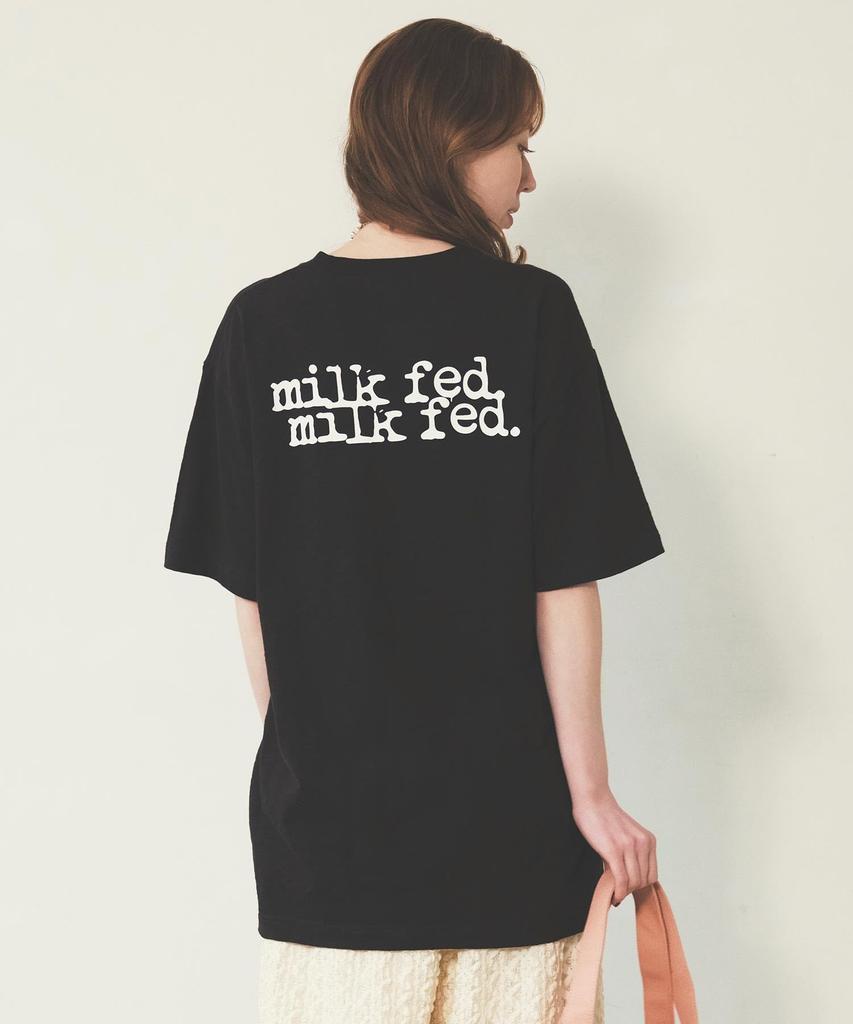 Milkfed Casual Logo Slab Short Sleeve Black Tee, Women's,