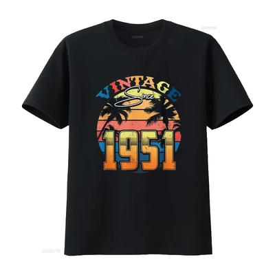 Vintage Since 1951 Birthday S Retro Awesome T Shirt Vintage Washed Casual Stretched Soft Versatile Comfortable Designer Clothes