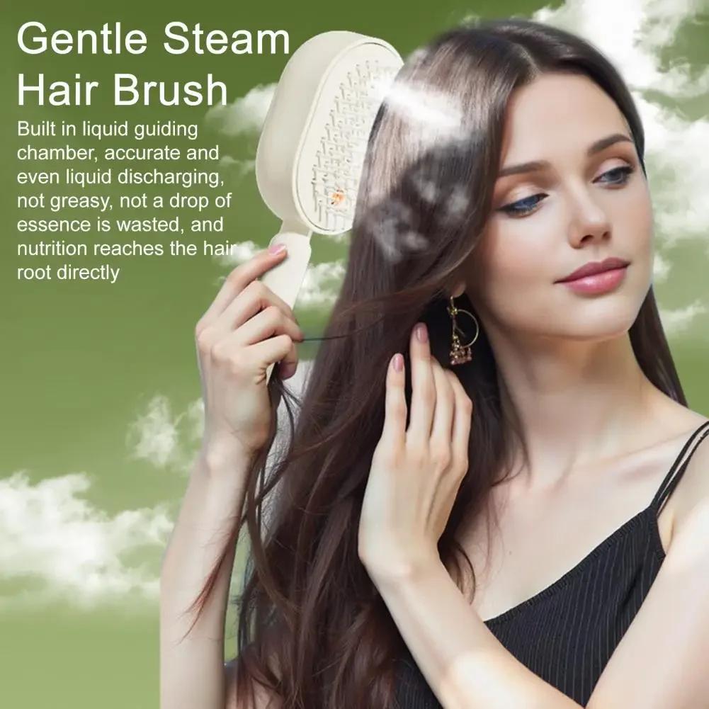 Multifunktionale Massagebürste Elektrische Dampf-Haarbürste USB-C-Ladung Sprüh-Dampf Glättbürste Anti-Frizz Styling-Kamm