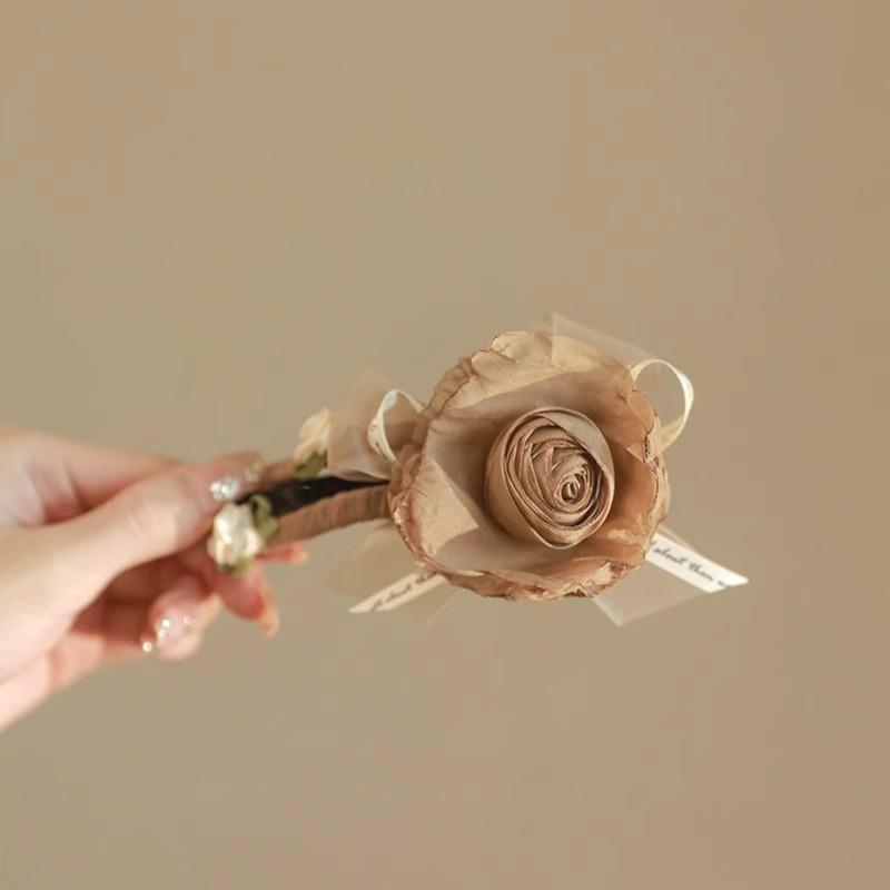 

Hot-selling New Chinese-style Flower One-line Grab Clip for Women s High-end Hairpin and Elegant Headwear New Rose One Size кофейный