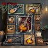Guitar Collection 2D Flat Pattern Flannel Blanket, High Quality All Seasons, Home Decor, Warmth and Comfort, Perfect for Christmas Gifts.