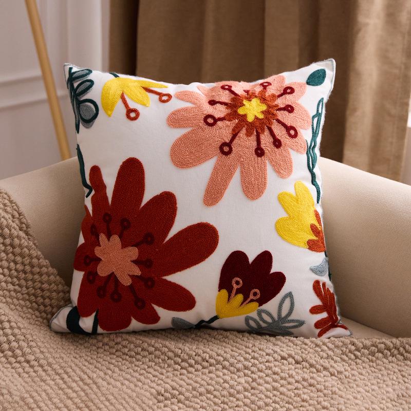 Embroidered Towel Cushion Pillow, Dropshipping, Ins-style Sofa Pillow, Home Bedside Cushion