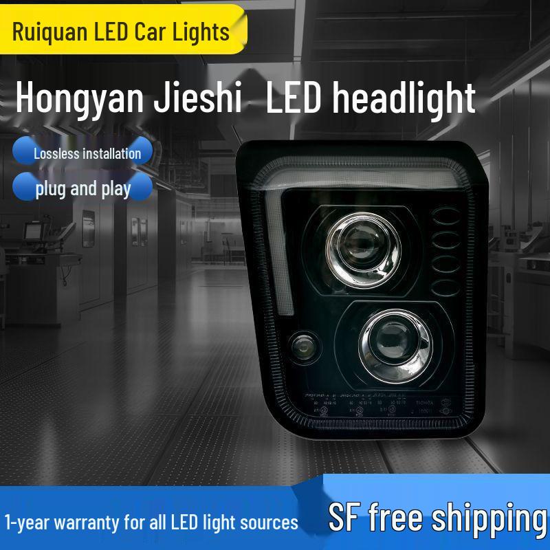 SAIC Hongyan Jieshi Jiekka Super Bright LED Front Headlight Assembly for C100, C500, M50 Triple Lens Flowing Left