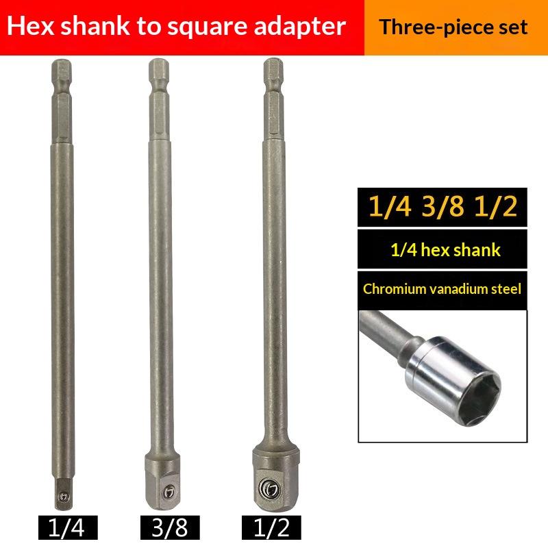 1/3Pcs Power Tools Chrome Vanadium Steel Socket Adapter Seth EX Shank To 1/4 "3/8" 1/2 "Extension Drill Bits Hex Bit Set