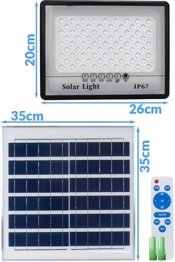 Mocny Naświetlacz Led Halogen Lampa Solarna Zewnętrzna Ip67 100W 10.000Lm
